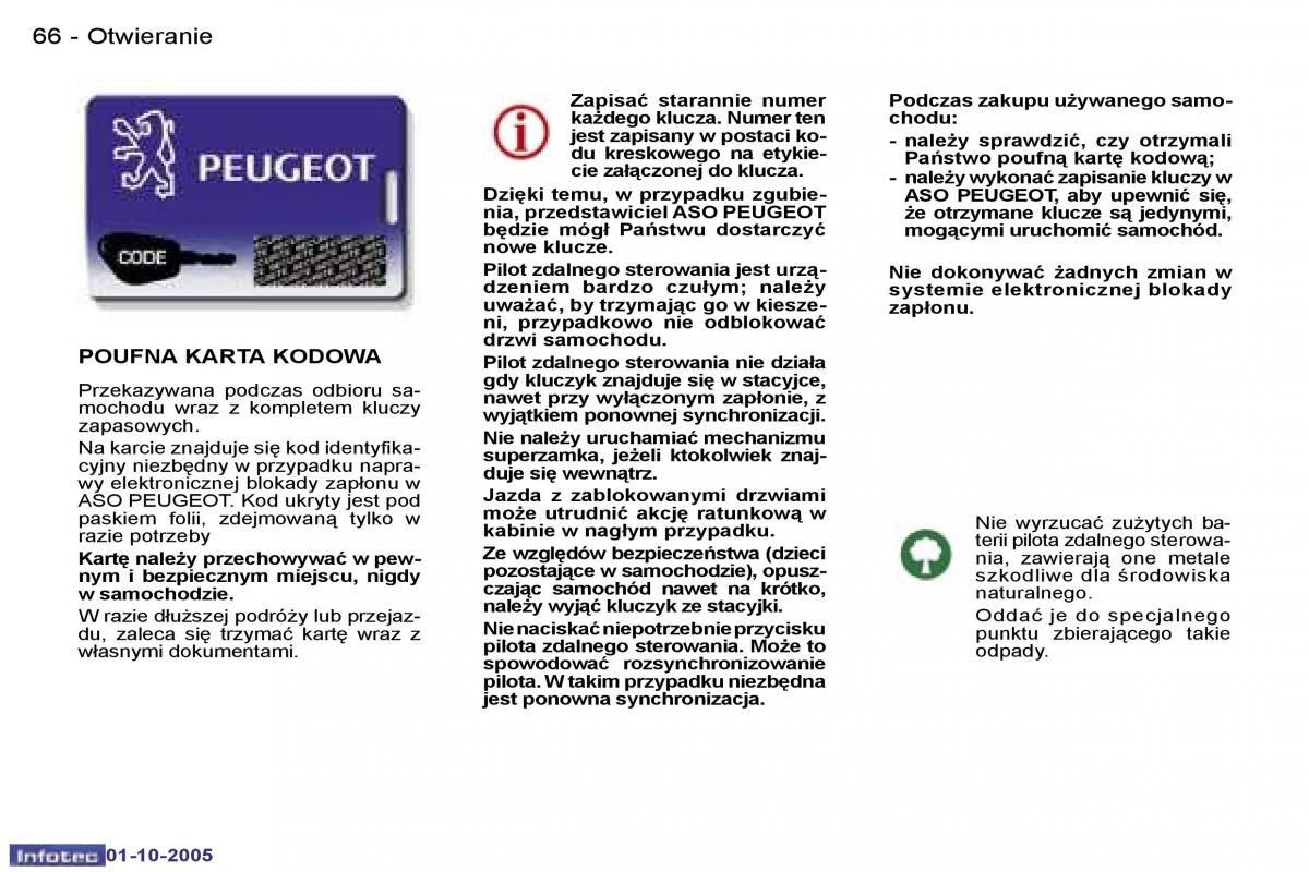 Peugeot 307 instrukcja obslugi / page 69