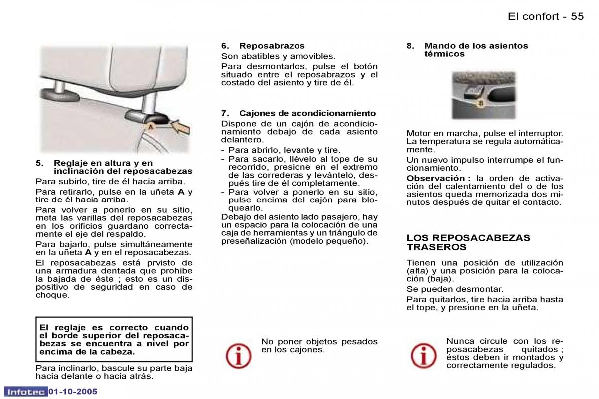 Peugeot 307 manual del propietario / page 58