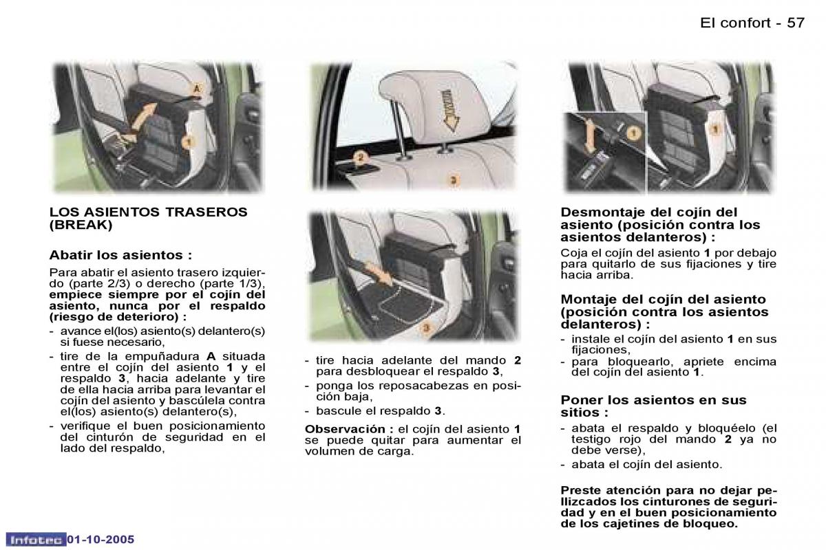 Peugeot 307 manual del propietario / page 60