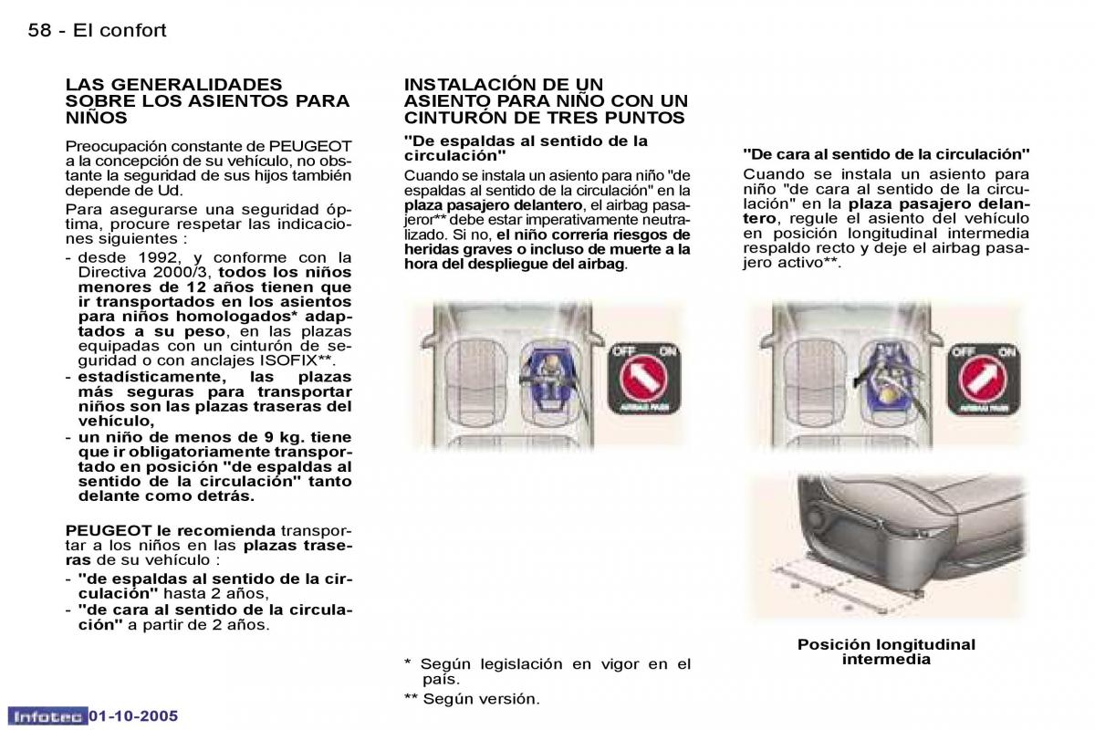 Peugeot 307 manual del propietario / page 61