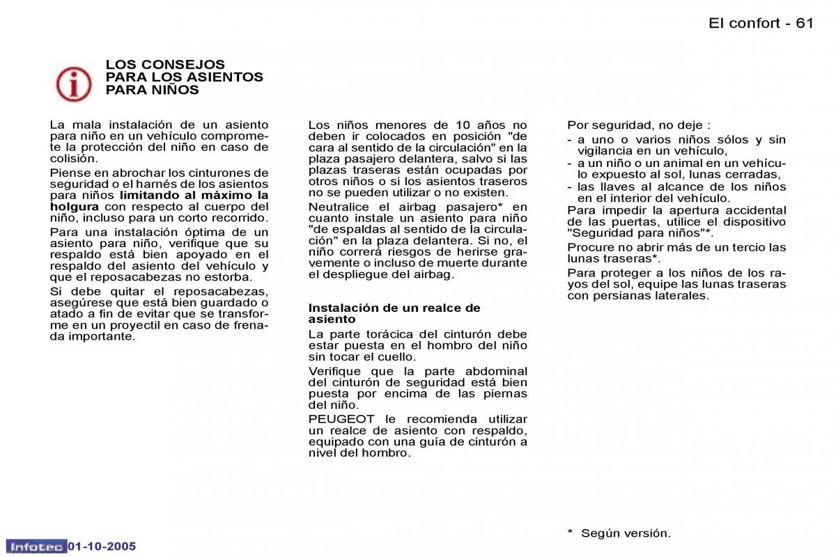 Peugeot 307 manual del propietario / page 66