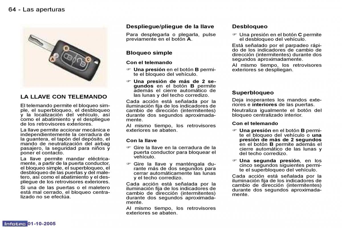 Peugeot 307 manual del propietario / page 67