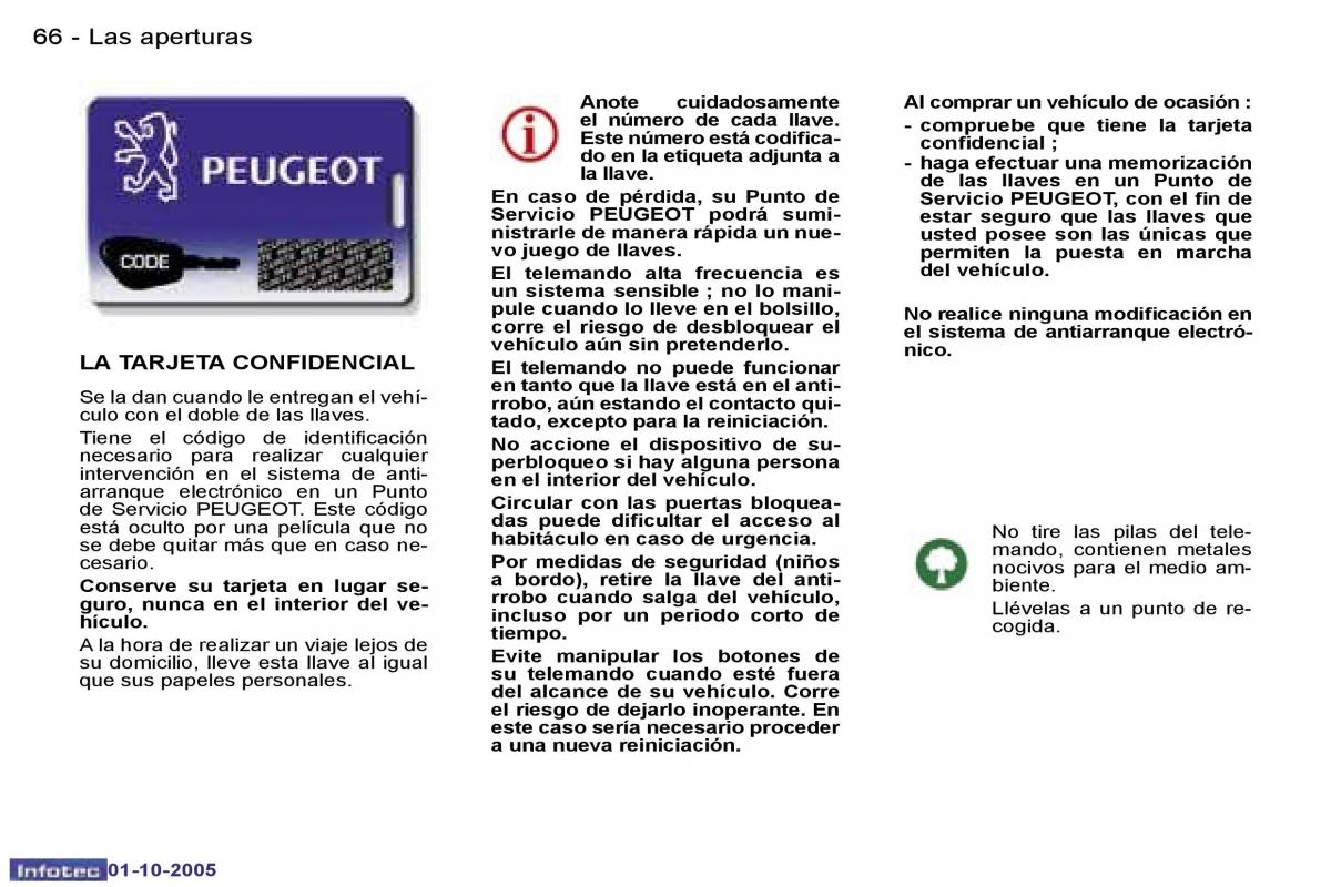 Peugeot 307 manual del propietario / page 69