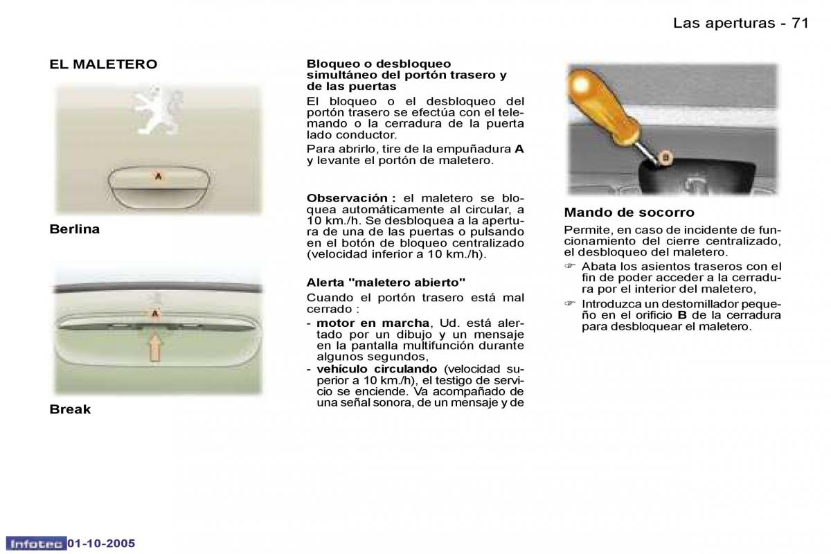 Peugeot 307 manual del propietario / page 78