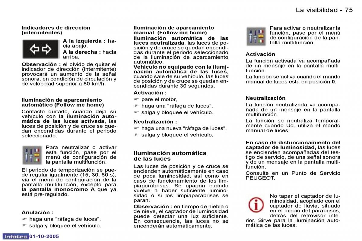 Peugeot 307 manual del propietario / page 82