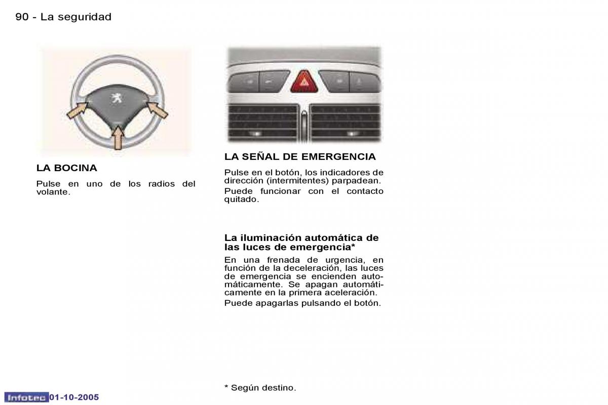 Peugeot 307 manual del propietario / page 101