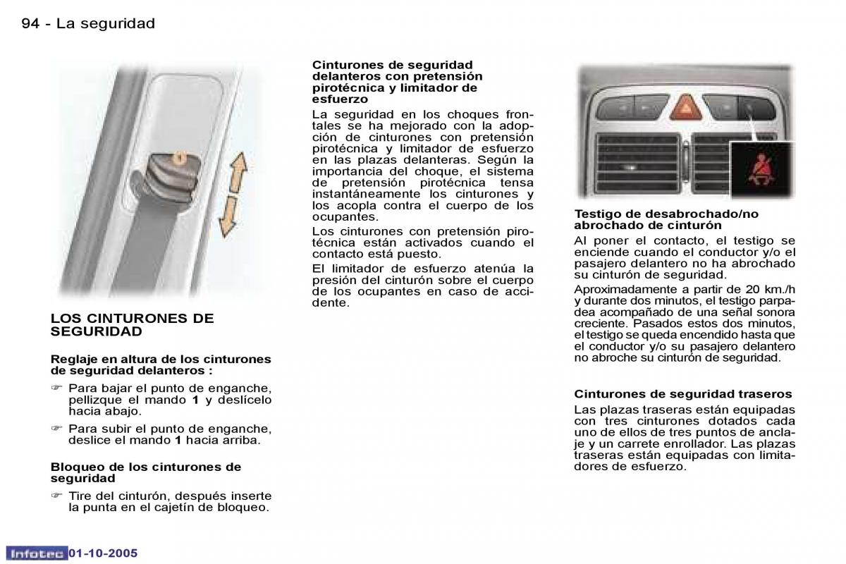 Peugeot 307 manual del propietario / page 105