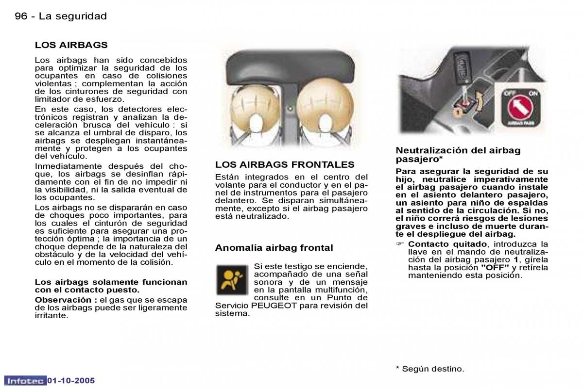 Peugeot 307 manual del propietario / page 107