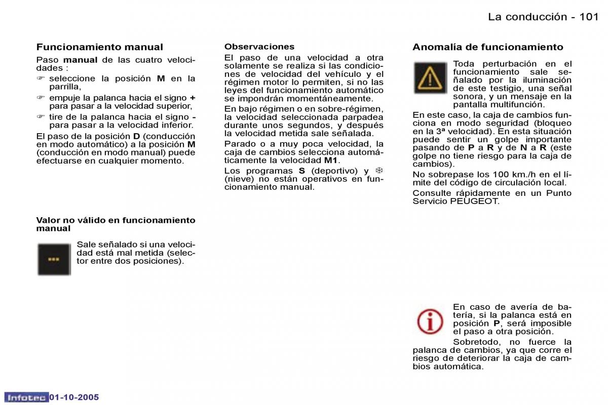 Peugeot 307 manual del propietario / page 115