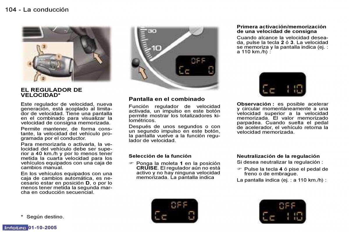 Peugeot 307 manual del propietario / page 118