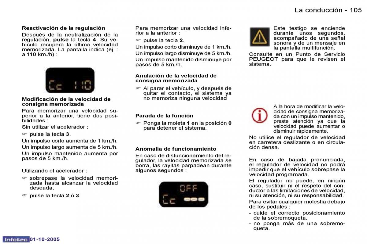 Peugeot 307 manual del propietario / page 119