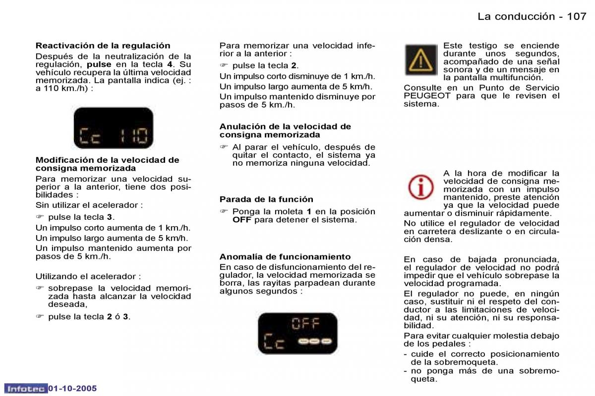 Peugeot 307 manual del propietario / page 121