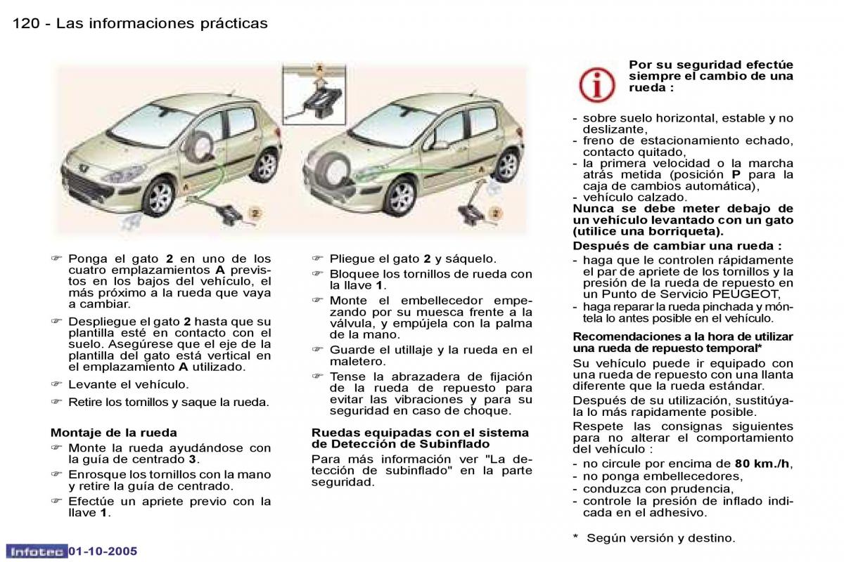 Peugeot 307 manual del propietario / page 134