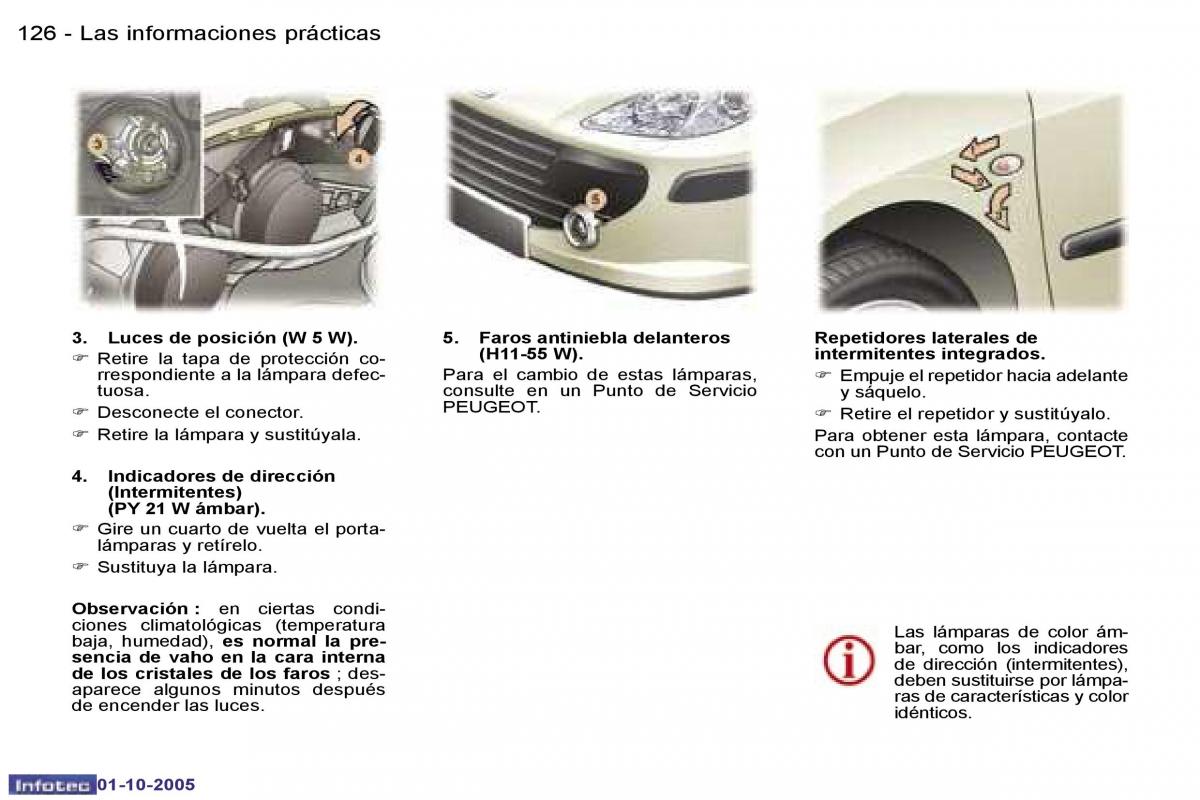 Peugeot 307 manual del propietario / page 141