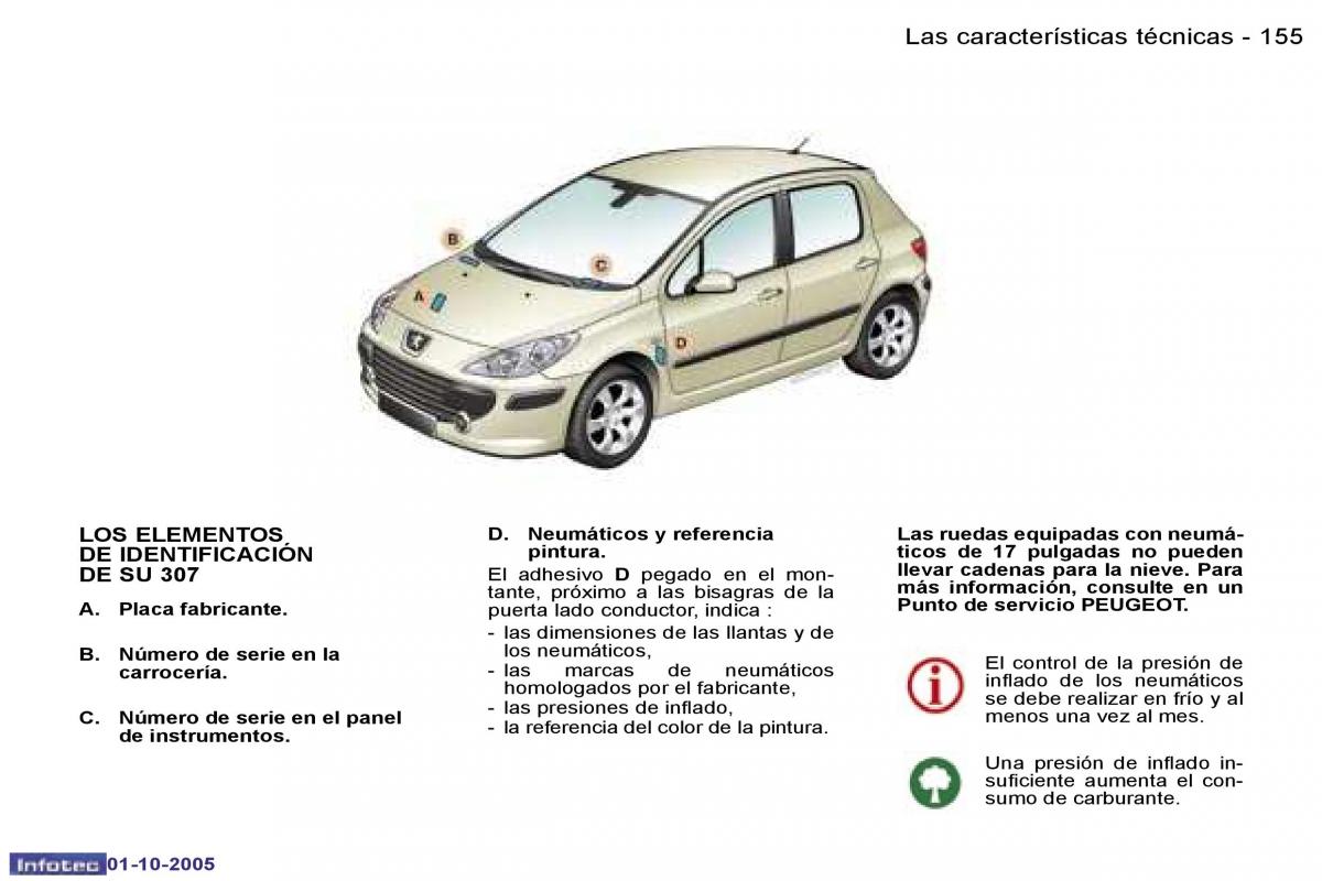 Peugeot 307 manual del propietario / page 171