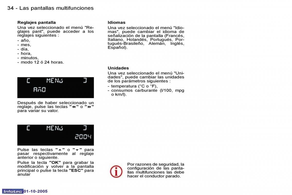 Peugeot 307 manual del propietario / page 36