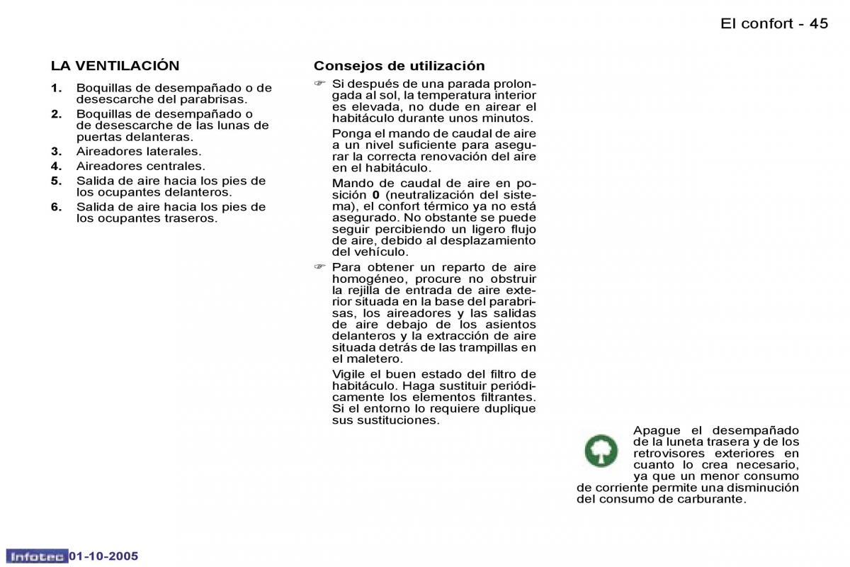 Peugeot 307 manual del propietario / page 47