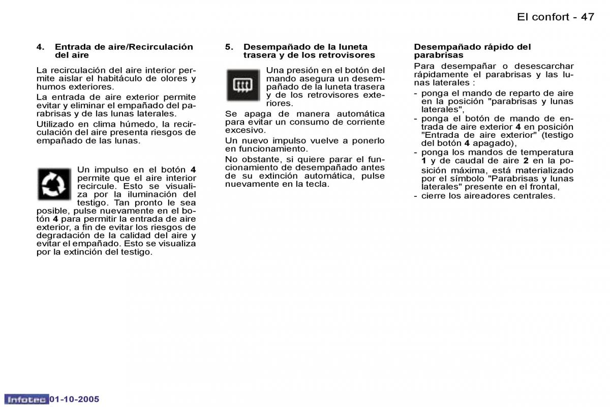 Peugeot 307 manual del propietario / page 49