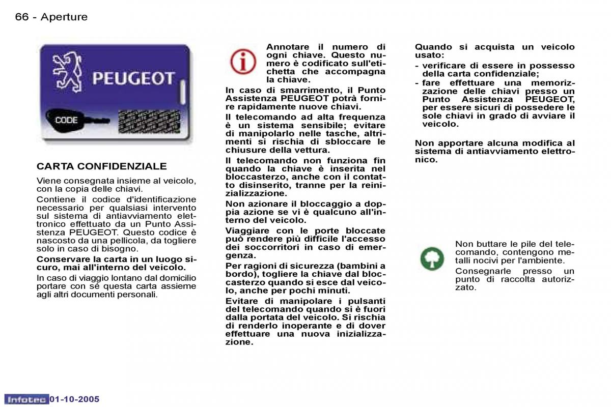 Peugeot 307 manuale del proprietario / page 69