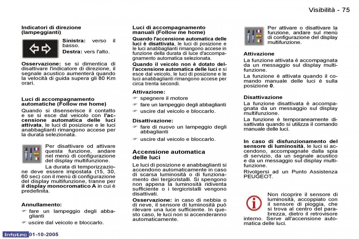 Peugeot 307 manuale del proprietario / page 81