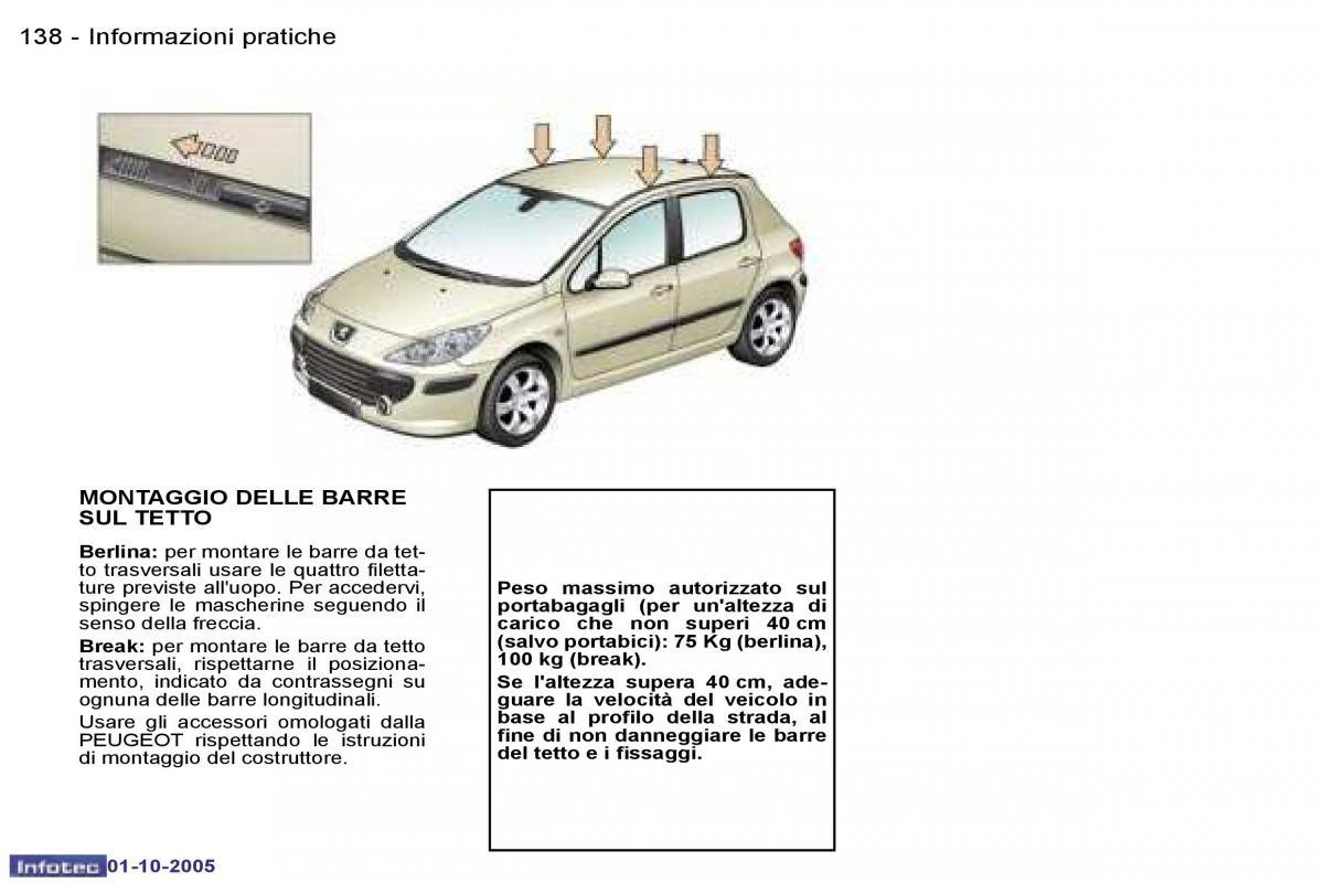 Peugeot 307 manuale del proprietario / page 152