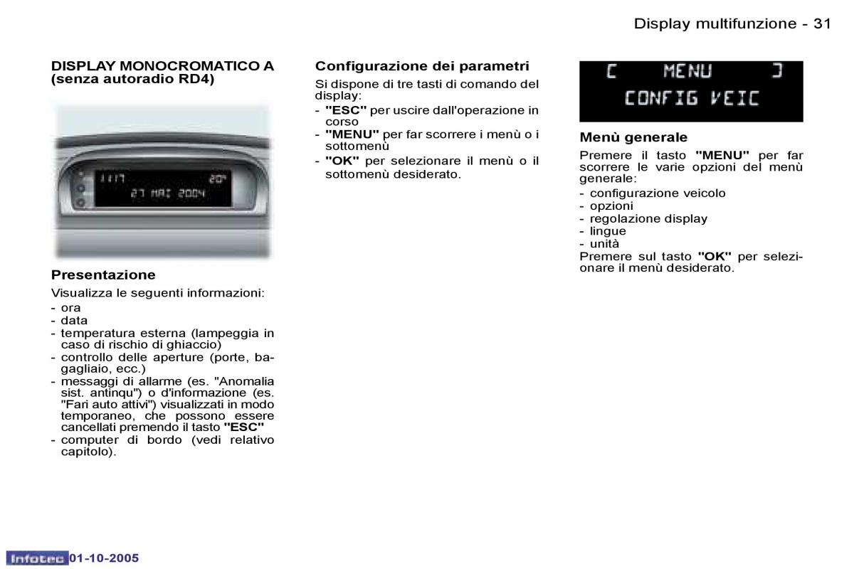 Peugeot 307 manuale del proprietario / page 33