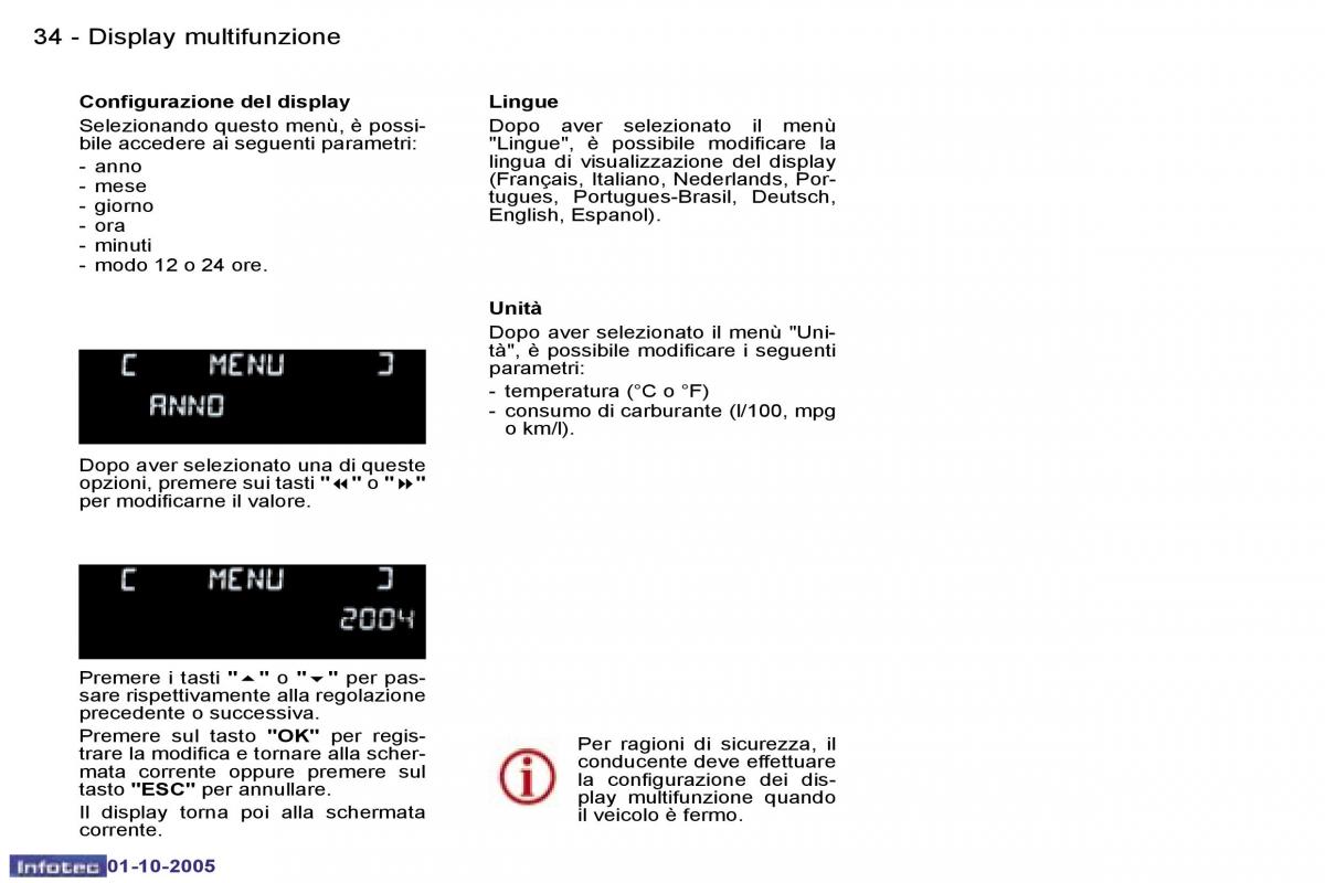 Peugeot 307 manuale del proprietario / page 36