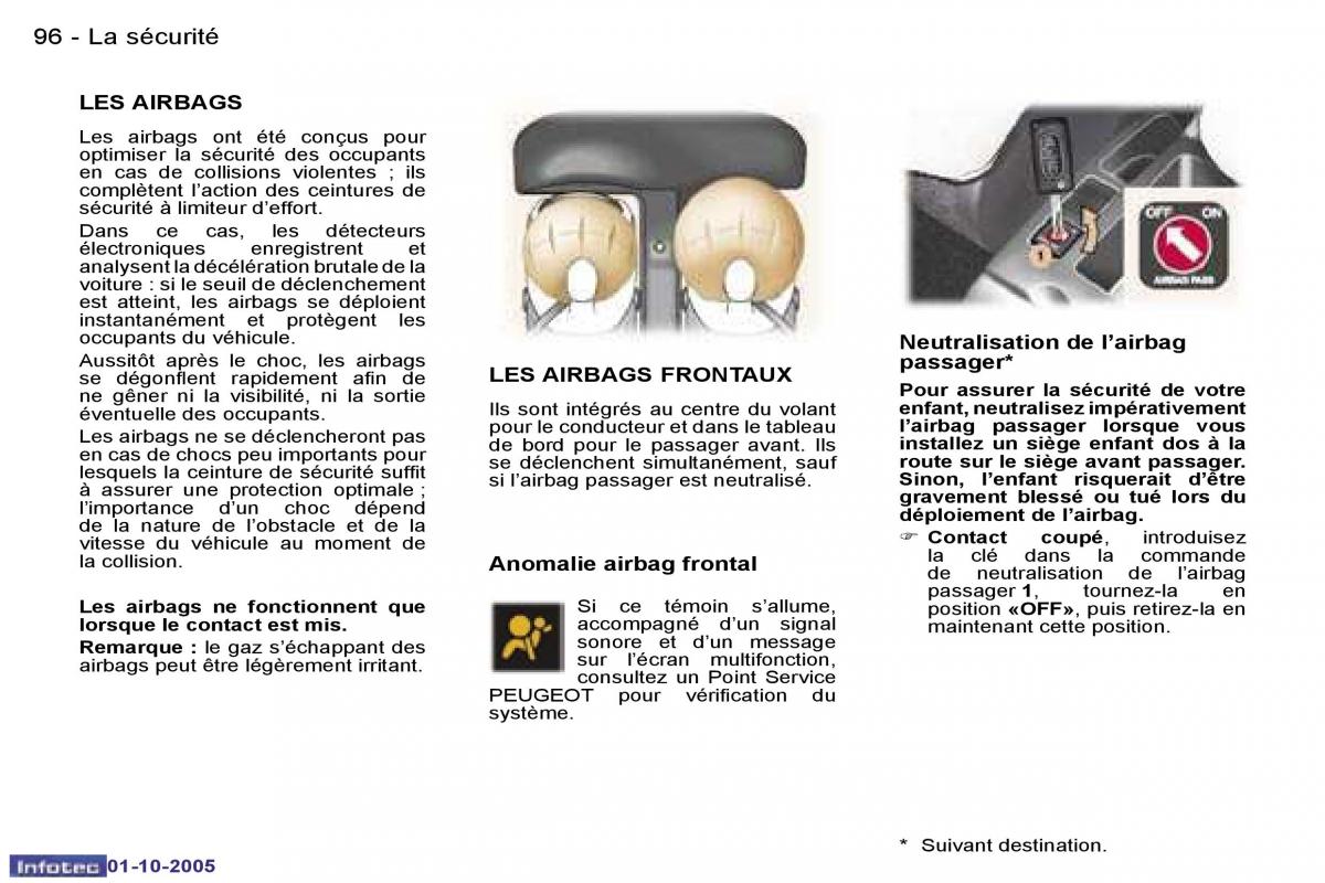 Peugeot 307 manuel du proprietaire / page 97