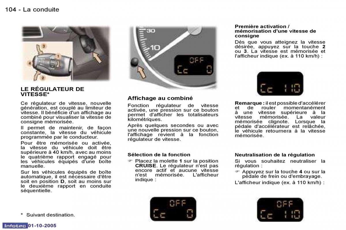 Peugeot 307 manuel du proprietaire / page 108