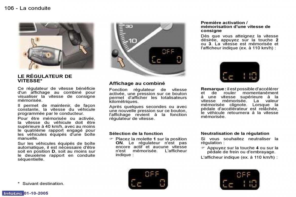 Peugeot 307 manuel du proprietaire / page 110