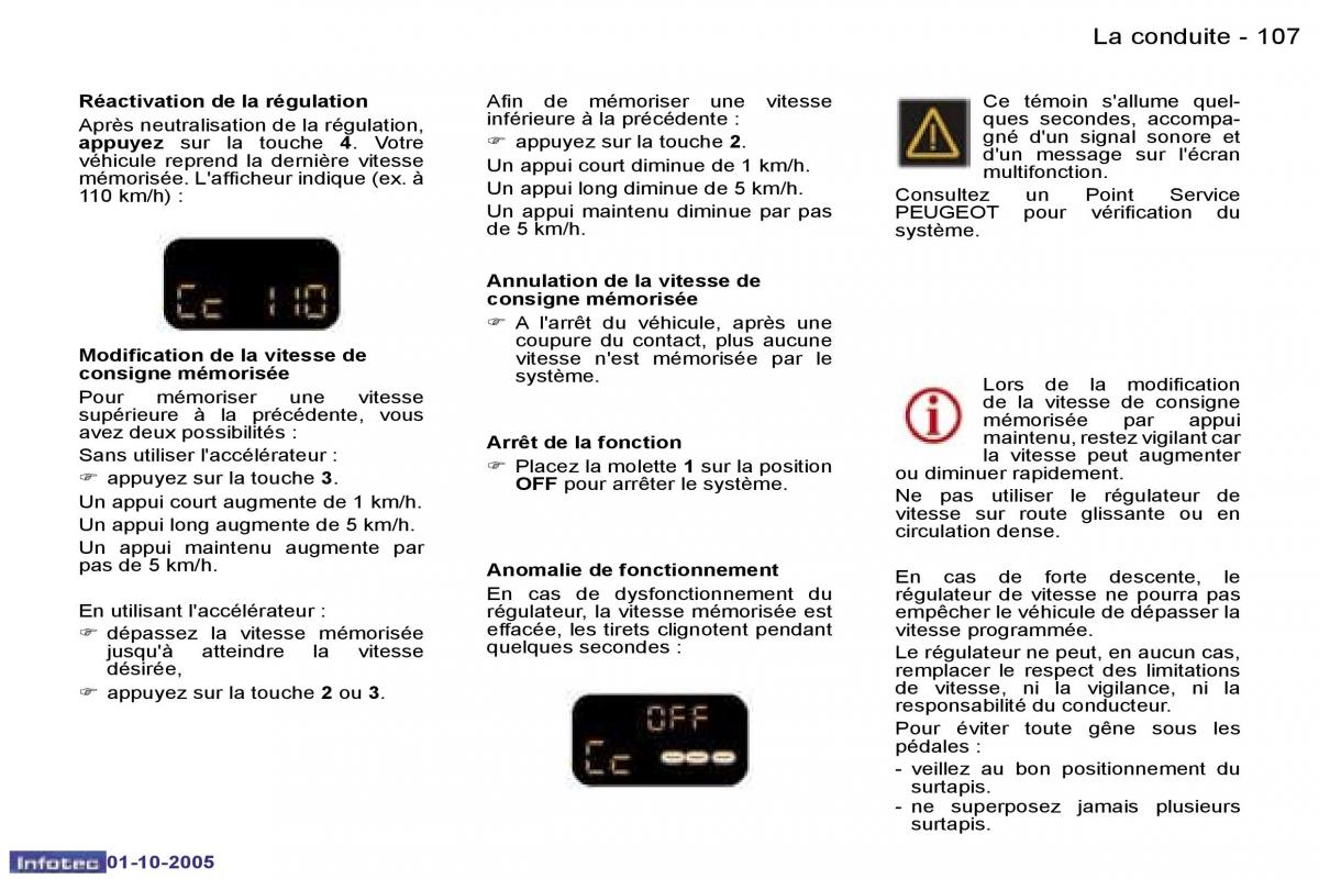 Peugeot 307 manuel du proprietaire / page 111