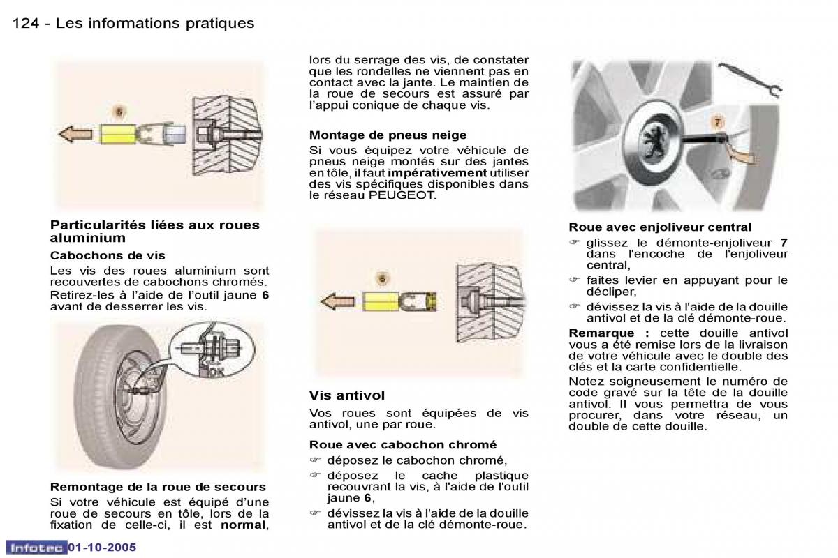 Peugeot 307 manuel du proprietaire / page 125