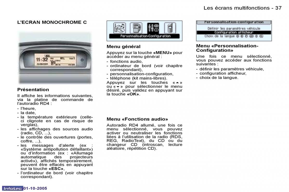 Peugeot 307 manuel du proprietaire / page 38