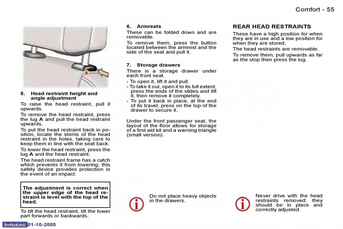 Peugeot 307 owners manual / page 58