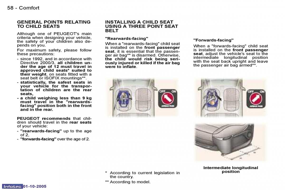 Peugeot 307 owners manual / page 61