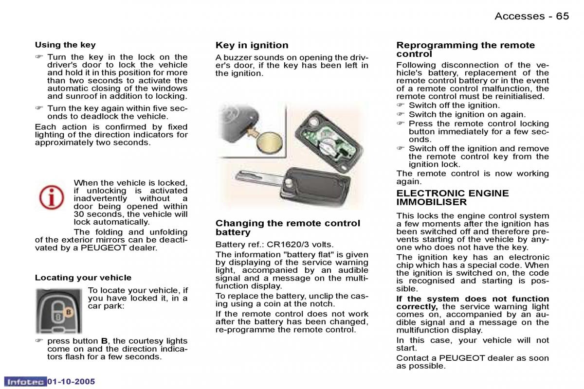 Peugeot 307 owners manual / page 68