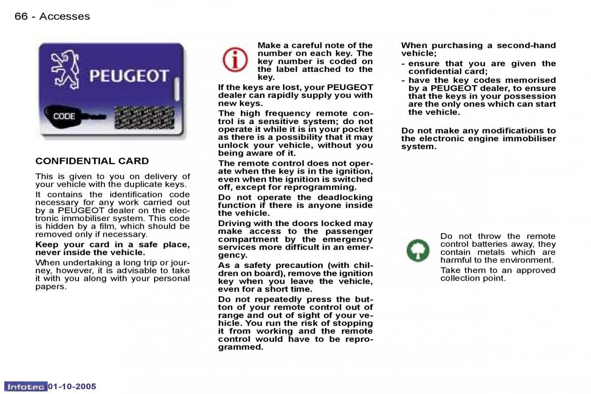 Peugeot 307 owners manual / page 69