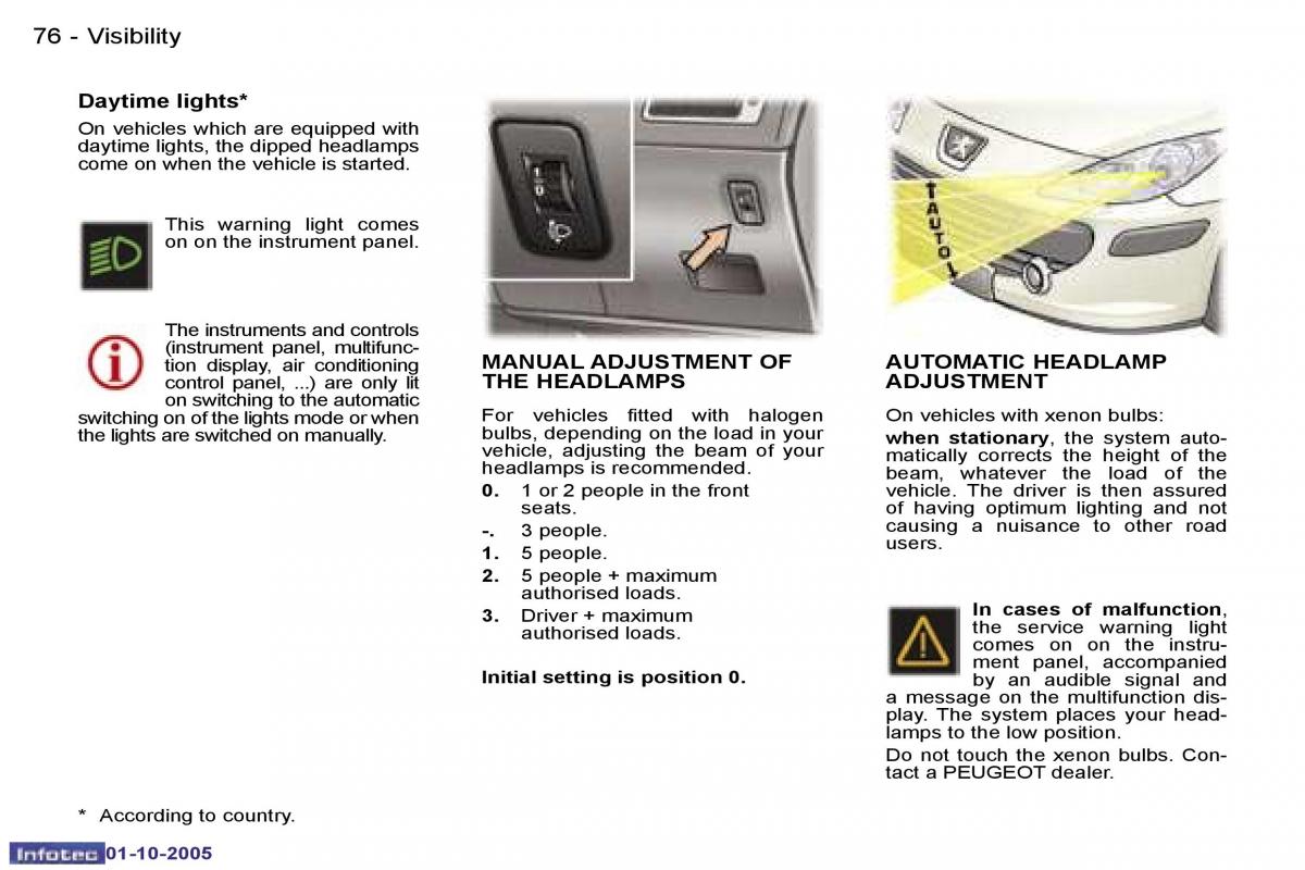 Peugeot 307 owners manual / page 84