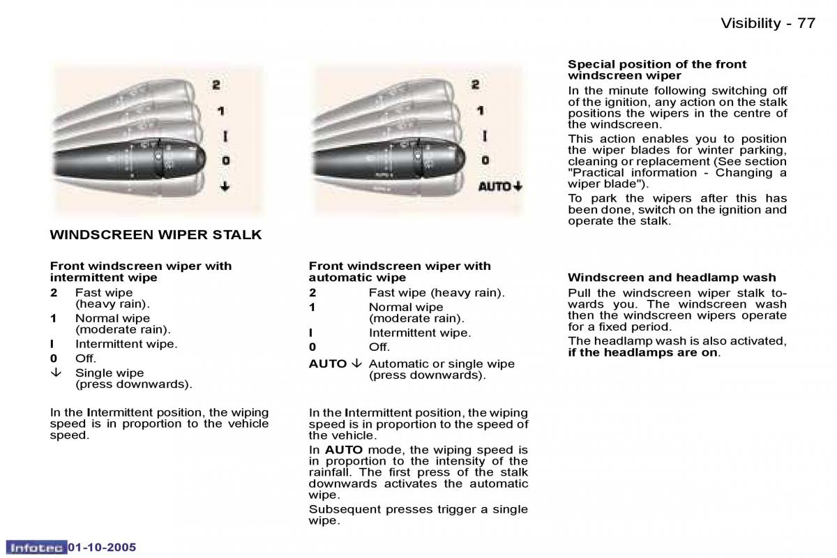 Peugeot 307 owners manual / page 85