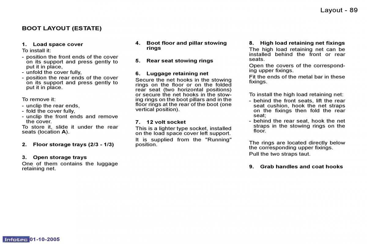 Peugeot 307 owners manual / page 100