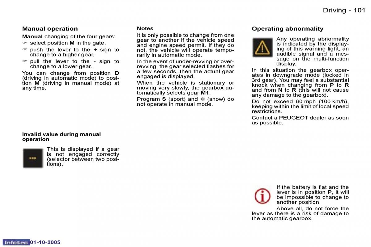 Peugeot 307 owners manual / page 115