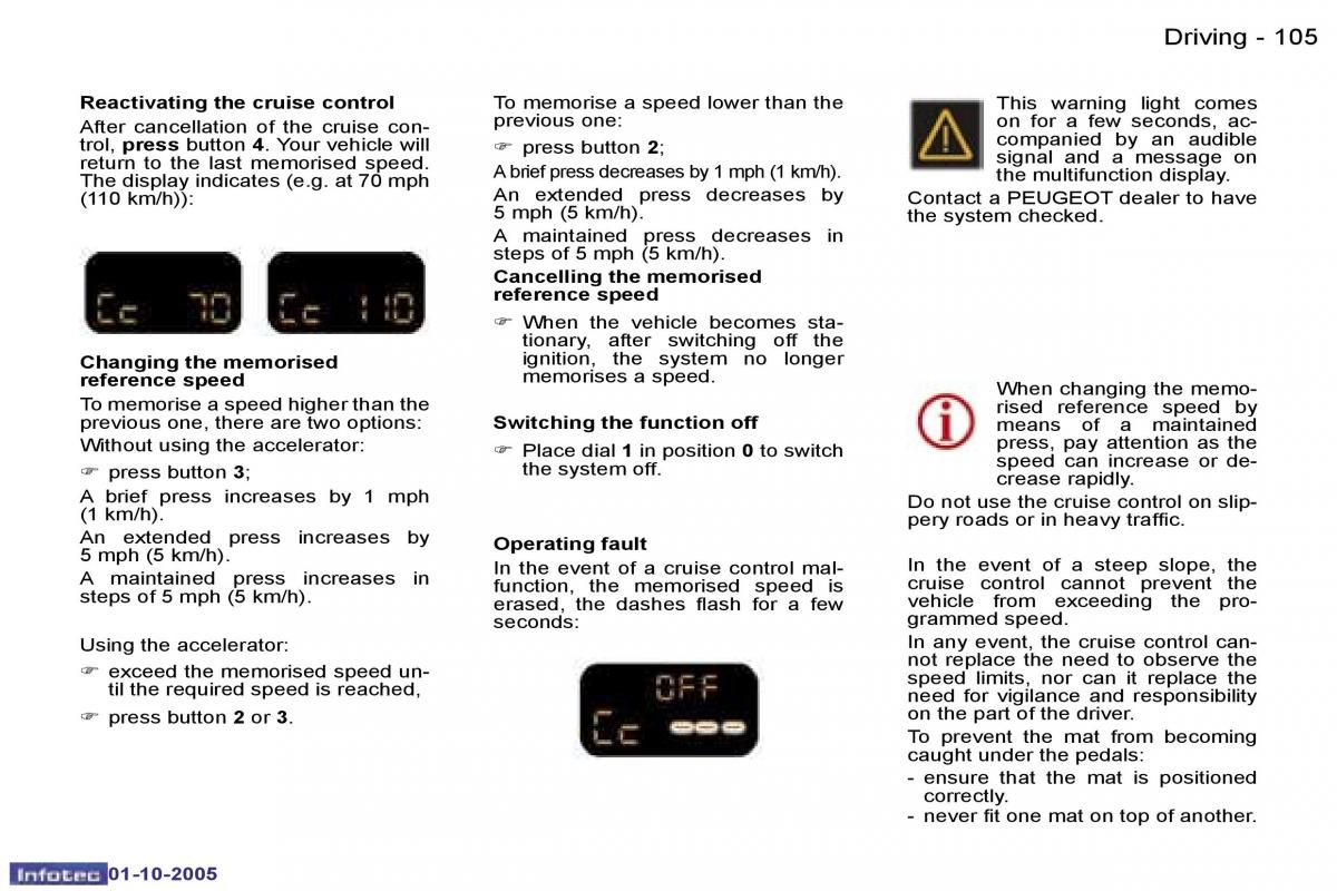 Peugeot 307 owners manual / page 119