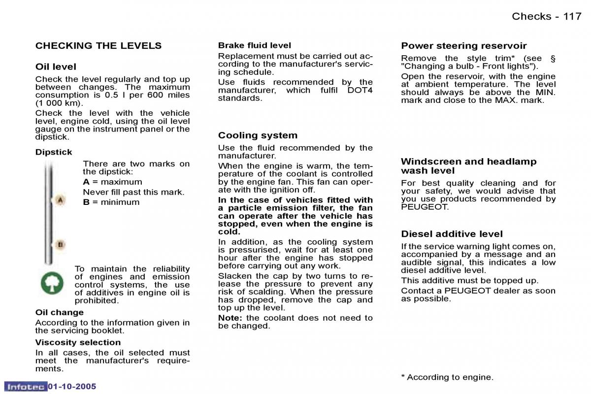 Peugeot 307 owners manual / page 130