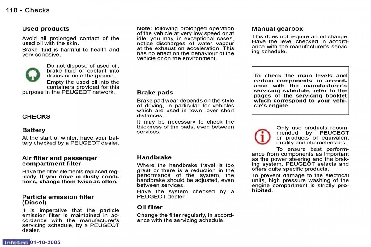 Peugeot 307 owners manual / page 131