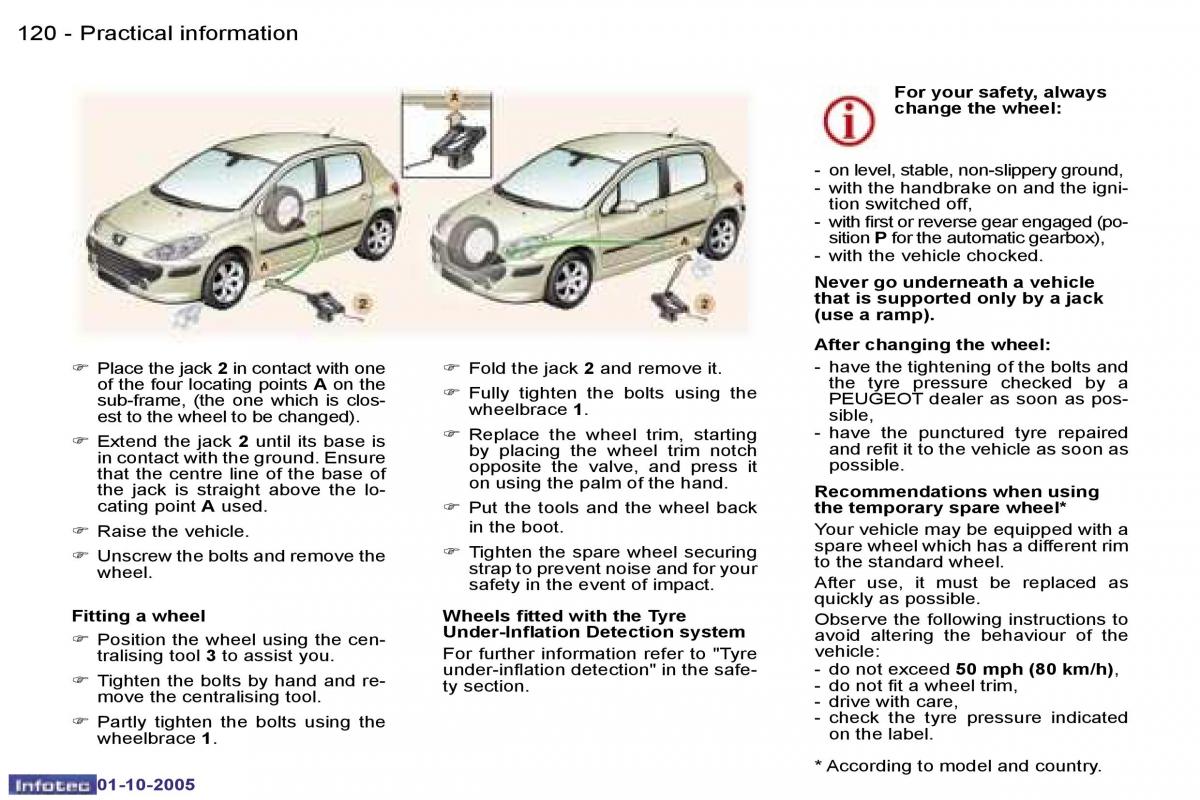 Peugeot 307 owners manual / page 134