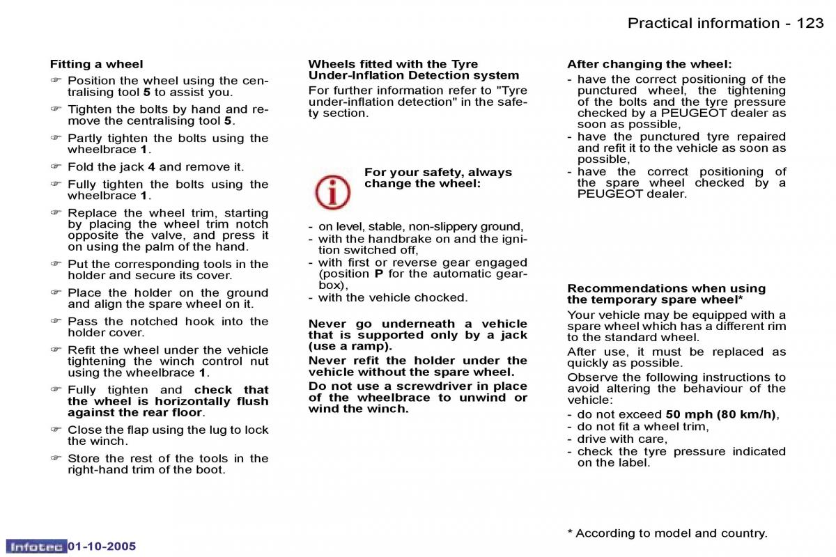 Peugeot 307 owners manual / page 138