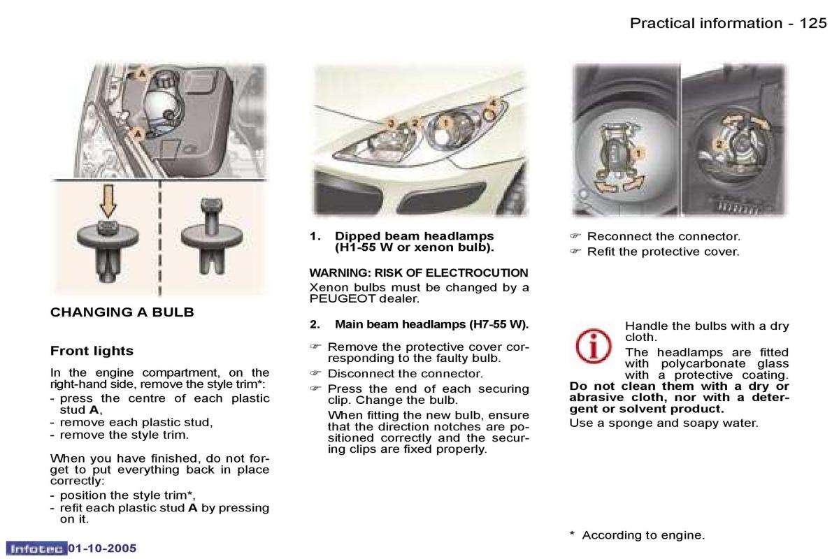 Peugeot 307 owners manual / page 140