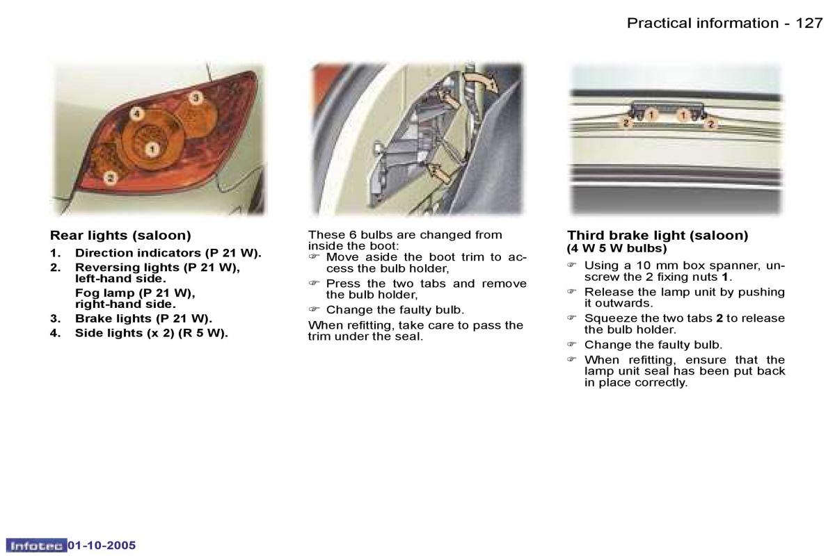 Peugeot 307 owners manual / page 142