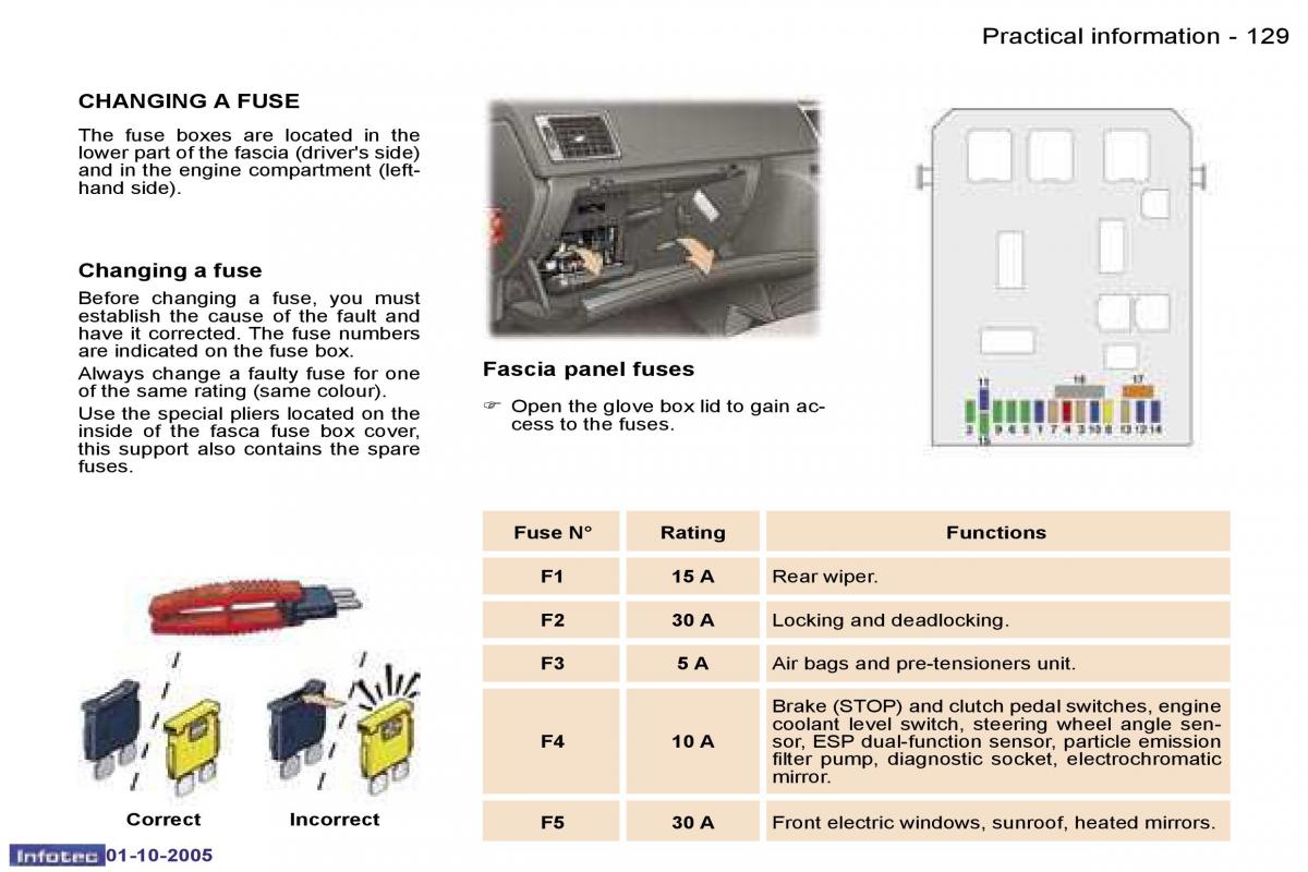 Peugeot 307 owners manual / page 144