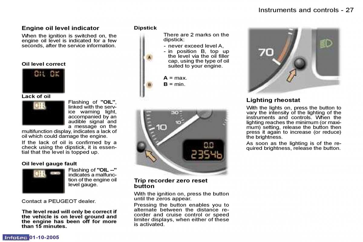 Peugeot 307 owners manual / page 29